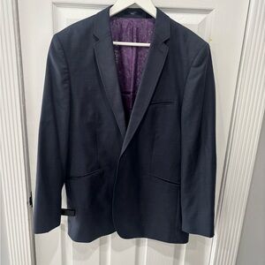 Ted Baker Suit Jacket Dark Blue Blazer with Purple Lining, size42R